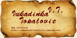 Vukadinka Topalović vizit kartica